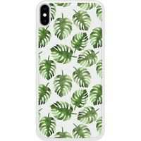 Verstevigd hoesje met sublimatie bedrukking, compatibel met Apple iPhone XS Feuilles de monstera