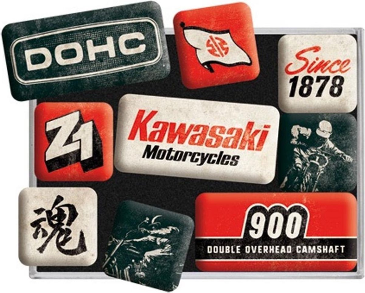 Nostalgic Art Merchandising Magneet Set Kawasaki Motorcycles Since 1878