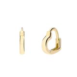 Lucardi Kinder Zilveren goldplated oorringen hart