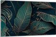 TMK ArtDeko Plaque de protection en verre - 80x52 cm - Feuilles