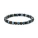 Frank 1967 7FB-0834 Heren Armband Kralenarmband 6 mm Blauwe Apatiet Zwartkleurig