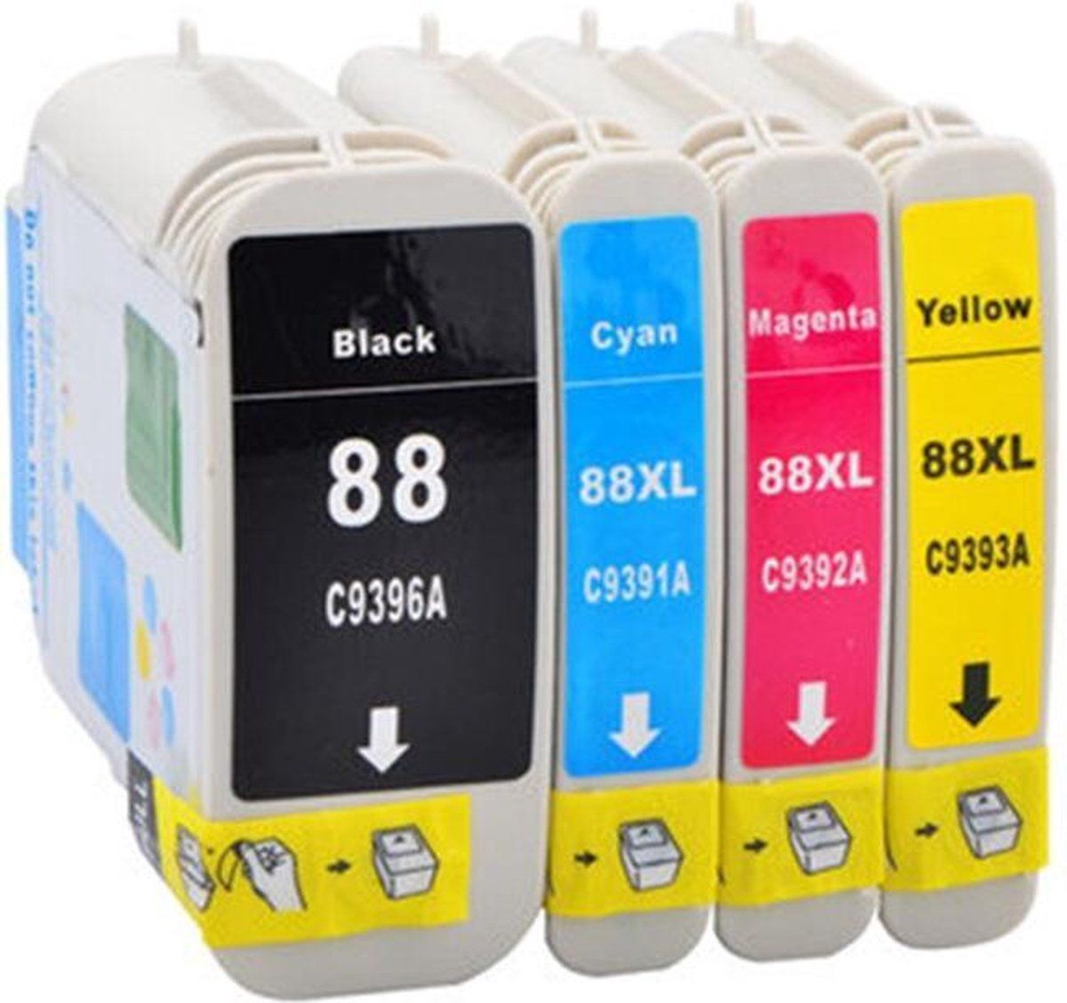 InktDL Multipack van 4 inktcartridges voor HP 88 / 88XL