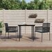 Maison Exclusive - Ensemble de jardin 3 pièces avec coin repas, coussins inclus, en polyrotin et acier noir