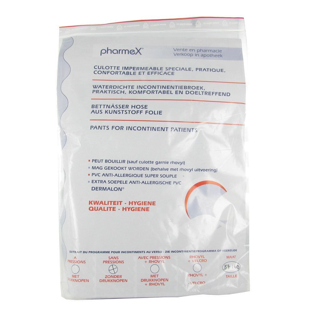 ACA Pharma Pharmex Broek Incontinentie Zonder Drukknop 57-60 1 st