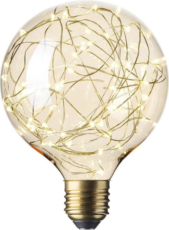 Calex Stars Globe G125 LED Lamp - E27 - 1.5W - 50lm - 3000K - Gold