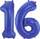 Folat Ballon d'anniversaire en aluminium - 16 ans - bleu - 86 cm