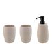 Kela 390240 Badkamerset, 3-delig, 1 Zeepdispenser + 2 Bekers, Steenlook, Cement, Beige, Roda