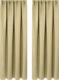 KAMYRA Rideaux - 2 pièces - Lin - 100% Polyester - Beige - 135x175cm