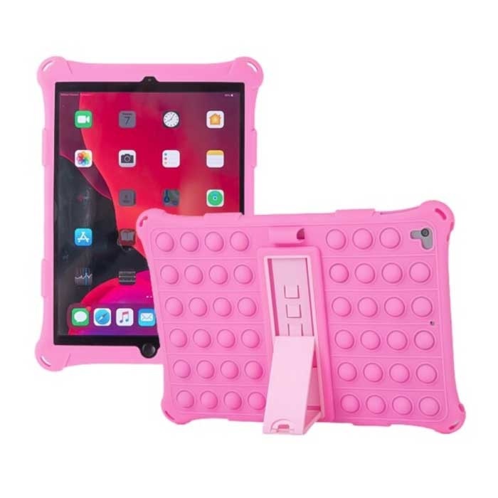 Stuff Certified Pop It Hoesje voor iPad 10 2 met Kickstand - Bubble Cover Case Roze