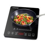 AMZCHEF Plaque à induction, plaque de cuisson à induction simple de 2000 W avec design fin, 10 niveaux de puissance, 10 réglages de température, verrouillage de sécurité, minuterie de 3 heures, noir