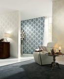 A.S. Création Barok behang Vliesbehang Blauw Grijs 959816