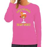 Bellatio Decorations Apres ski sweater dames - aperol to my spritz - roze - apres ski/wintersport XL