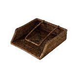 LA PORCELLANA BIANCA - Botanio bruine servethouder 22 x 22 x 6 cm, rotan
