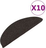 vidaXL - Trapmatten - Zelfklevend - 10 stuks - Zwart - 56x17x3 cm