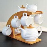 Merkloos Mokhouder Houten Rek - Koffie Droogrek - Keuken Organiseren - Stevige Stabiele Basis - 32.5 cm Lengte - Houtkleur