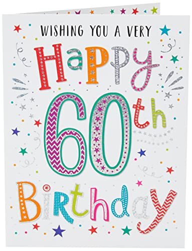 Regal Publishing Regal Publishing Modern Milestone Age Happy Birthday Card 60e - 8 x 6 inch, rood|bruin|zwart|groen|wit