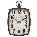 Menterry Rechthoek Retro Muurklok, Ouderwets Antiek Ontwerp, Rustieke Vintage Stijl, op batterijen werkende Stille Decoratie Muurklokken voor Boerderij, Keuken, Kantoor (Schwarz Rectangle)
