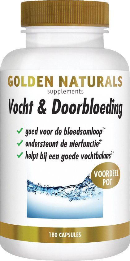 Golden Naturals Vocht & Doorbloeding - 180 veganistische capsules