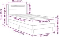 vidaXL Bedframe met LED-stripverlichting Wit 90 x 190 cm Kunstleer