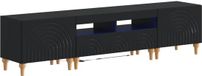 vidaXL 3-delige LED TV-kast Zwart Bewerkt hout