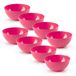 Plasticforte Kommetjes/Schaaltjes - 8x - Dessert/Ontbijt - Kunststof - D17 x H8 cm - Fuchsia Roze