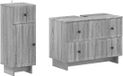 vidaXL - 2-delige - Badkamerkast - Set - EDE - Grijs - Sonoma - Bewerkt - hout