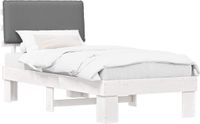 vidaXL Bedframe with Padded Headboard Light Grey 75 x 190 cm