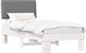 vidaXL Bedframe with Padded Headboard Light Grey 75 x 190 cm