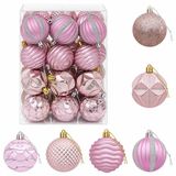 vidaXL Kerstballenset - 36 st - Roze - 6 cm - Polystyreen