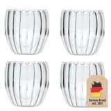 Intirilife 4x Dubbelwandig thermoglas - Gestreepte stijl - 190ml