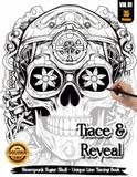 Coloria-Ink Steampunk Sugar Skull Masterpieces Tracing Book