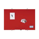 Bi-Office Whiteboard van glas, droog afwisbaar, niet magnetisch, kleur rood, 60 x 45 cm