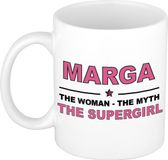 Bellatio Decorations naam cadeau mok - Marga - Woman Myth Supergirl - koffiemok - 300 ml - collega - moederdag