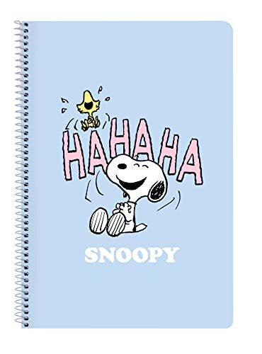Safta SNOOPY Imagine Notitieboek, 80 vellen, harde omslag, 1 design, ideaal voor kinderen van verschillende leeftijden, comfortabel en veelzijdig, kwaliteit en dikte, 21,5 x 1 x 31 cm, pastelblauw
