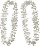 Merkloos Hawaii krans - 4x - zilver - stof