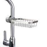 BFDYY Sponshouder Over Kraan Aanrecht Caddy Organizer, RVS Afneembare Opknoping Kraan Afvoerrek voor Badkamer, Schrobbers, Zeep, Chroom