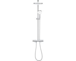 GROHE Tempesta 250 Cube Regendoucheset - 113.2cm - hoofddouche - 25cm - vierkante handdouche - 2 straalsoorten - met thermostaatkraan - chroom