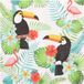 Merkloos Servetten Hawaii/jungle thema - 40 x 40 cm - 40x stuks - Flamingo/toekan print - Tropisch kinderfeestje versieringen/decoraties