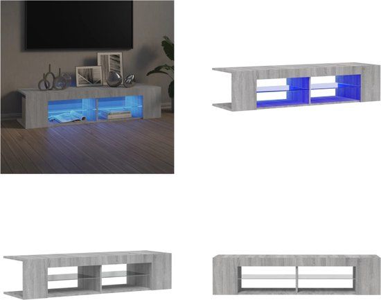 vidaXL Tv-meubel met LED-verlichting 135x39x30 cm grijs sonoma eiken