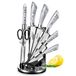 Velaze set de 8 couteaux de cuisine set de couteaux en acier inoxydable avec poignées grises