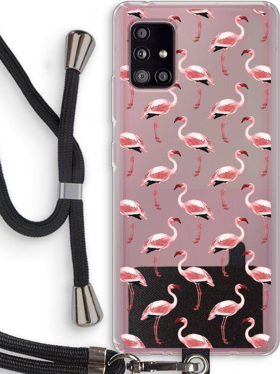 Case Company® - Samsung Galaxy A51 5G Hoesje met Koord - Flamingo - TPU Back Cover