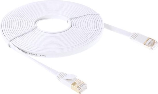 By Qubix Internetkabel van - 5 meter - wit - CAT7 ethernet kabel - RJ45 UTP kabel met snelheid 1000mbps - Netwerk kabel van hoge kwaliteit