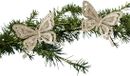 Cosy&Trendy Billiet - Vanlaere Kerstboomversiering Vlinder - 4x - 14 cm - champagne glitter - op clip - ornament