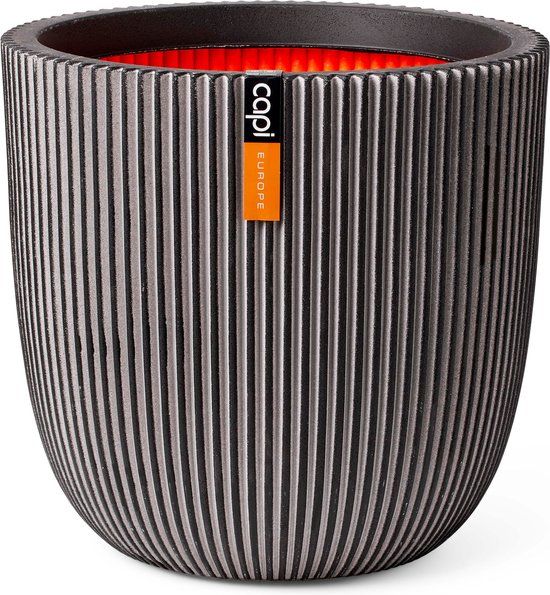 Capi Europe Bloempot bol Groove NL - 43x41 - Antraciet - Binnen & Buiten - KGVZ933