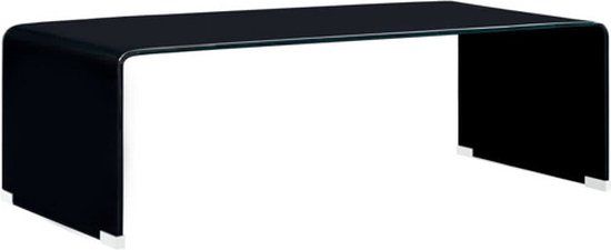 vidaXL Salontafel - 98x45x31 cm - Gehard Glas - Zwart