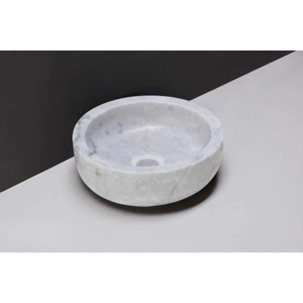 Forzalaqua Verona XS waskom 30x30x10cm 30cm rond carrara gepolijst marmer 100442