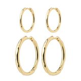 PILGRIM gold plated oorbellen Eve (set van 2)