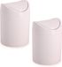 Plasticforte Mini Prullenbakje - 2 Stuks - Roze - Kunststof - Klepdeksel - Keuken/Aanrecht - 12 x 17 cm