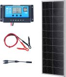 Vevor 100W Zonnepaneelkit 12V Monokristallijne Zonnemodule Plus Laadregelaar 8,33a Zonnestelsel Conversiepercentage van 23% Compatibel met Agm-, Gel-, Fld-, Li-Batterijen Ideaal voor Campers, Jachten, Huizen