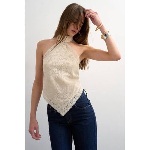 TOPSHOP gehaakte top - ecru